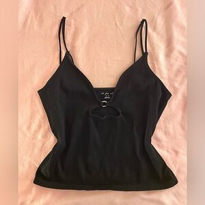 Urban Outfitters Out From Under Black Ribbed Cutout Cropped Tank Top